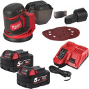 Шлифмашина эксцентриковая аккумуляторная Milwaukee M18 BOS125-502B (Li-Ion5Ач) (4933464229) 