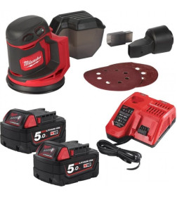 Шлифмашина эксцентриковая аккумуляторная Milwaukee M18 BOS125-502B (Li-Ion5Ач)