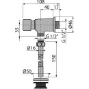 Кнопочный сливной вентиль для писсуара ATS001 AlcaPlast (ATS001) 