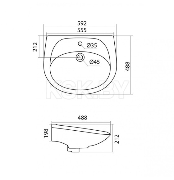 Умывальник Santek Бриз 60 1.WH11.0.466 (1.WH11.0.466) 