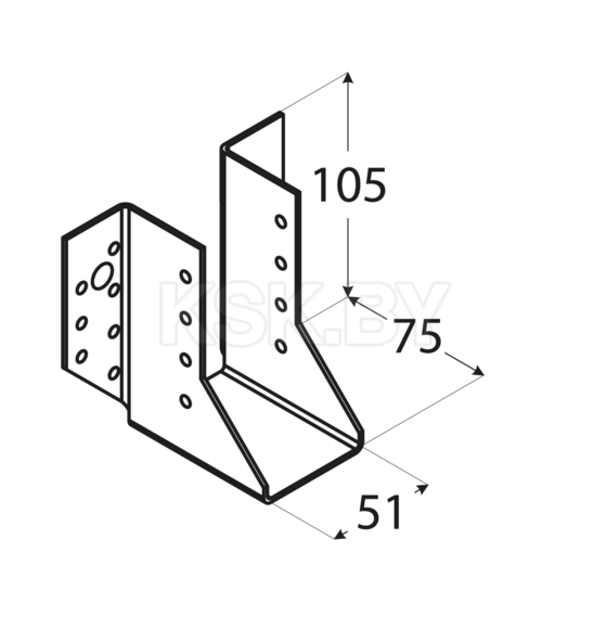 Крепление балки RWB10 51x105x2 mm (451007) 