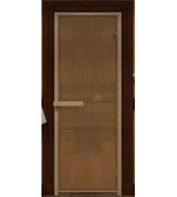 Дверь для сауны DoorWood Бронза 190x70, 6 мм стекло, 2 петли (коробка хвоя)