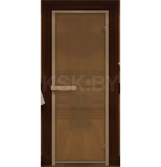 Дверь для сауны DoorWood Бронза 190x70, 6 мм стекло, 2 петли (коробка хвоя)