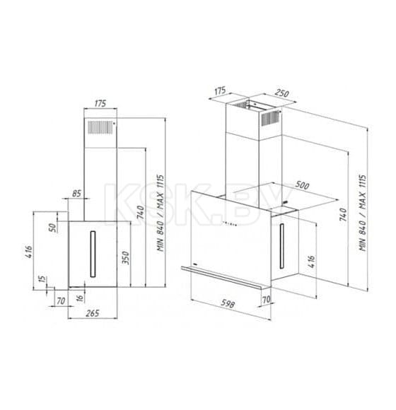 Вытяжка кухонная Akpo Crystal 60 wk-9 чёрный