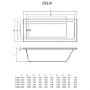 Ванна акриловая 170х70 см Bonito DELIA   (в комплекте ножки,без сифона) 