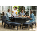 Набор уличной мебели (Стол, 4 кресла, 4 табурета) KETER Columbia dining set 9, графит (247484) 