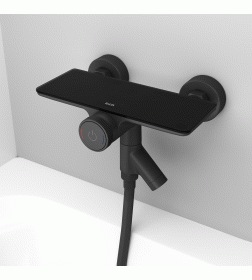 Смеситель для ванны с управлением Push Control, черный матовый, Shelfy, IDDIS, SHEBLBTi02WA