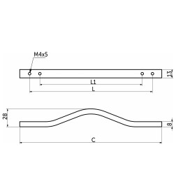 Ручка меб. MELISA-160/192-220, черный матовый, AKS