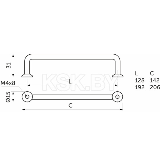 Ручка меб. LOFT-128, брашированное золото, AKS (62200) 