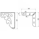 Опора мебельная угловая,резная  H-120,черная (68223) 