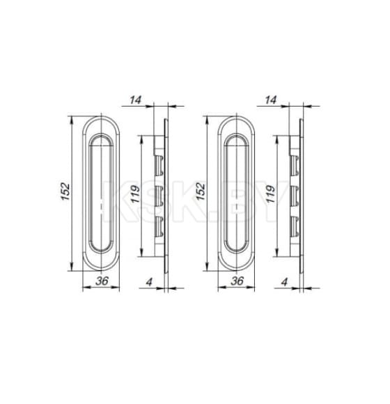 Ручка для раздвижных дверей SL-010 BL