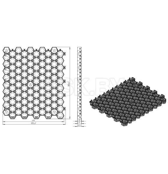 Решетка газонная РГ-58.51.03-ПП пластиковая зеленая (8102-З) 