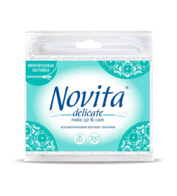 Ватные палочки  в п/э пакете NOVITA Delicate, 200 шт., 