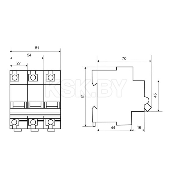 Автомат ВА 47-100, 3P 10А (D) 10кА ETP (11540) 