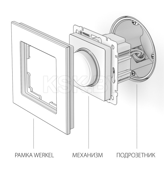 Диммер графит рифленый Werkel (WL04-DM600) 