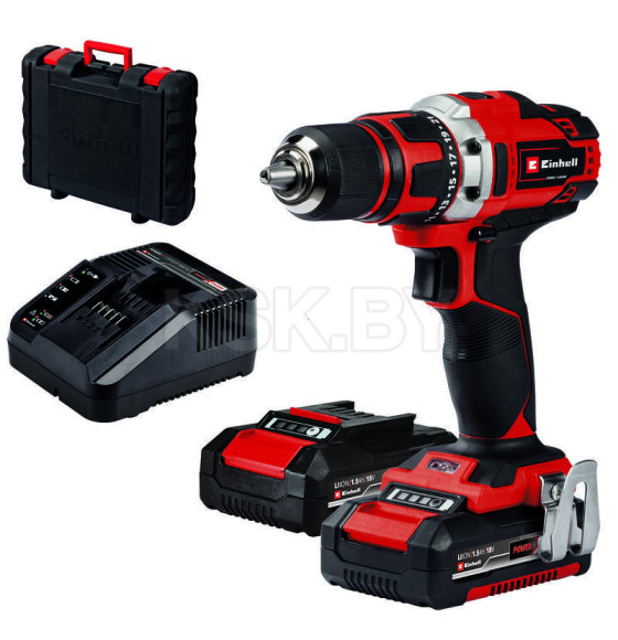 Дрель-шуруповерт аккумуляторная Einhell TE-CD 18/40-1 Li (2x1,5 Ah) (4513939)