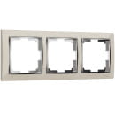 Рамка на 3 поста слоновая кость/хром Snabb Werkel (WL03-Frame-03-ivory) 