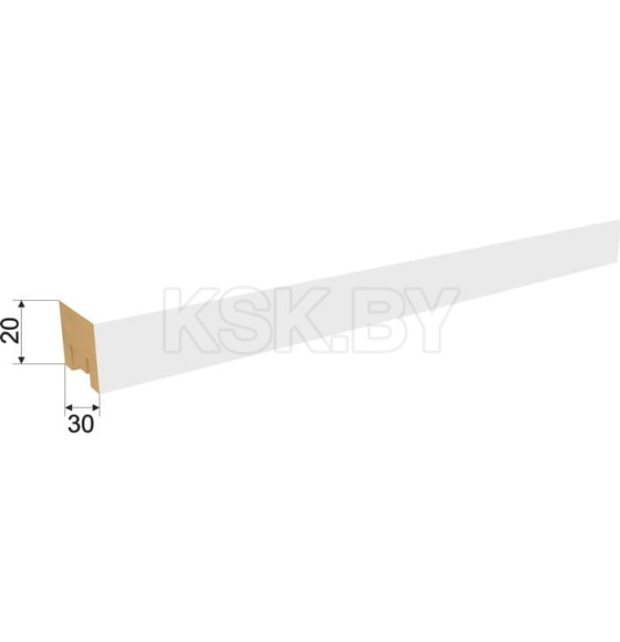 Интерьерная рейка МДФ Милана Белая 2700х30х20 мм.