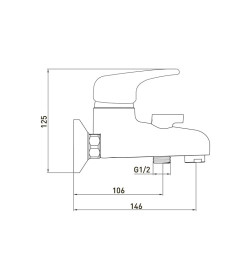 Смеситель для ванны Gross Aqua Optima, 2500511C