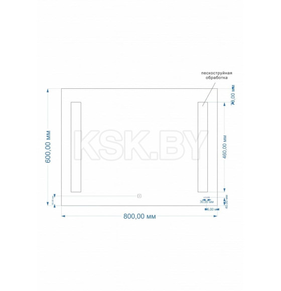 Зеркало с подсветкой Cersanit LED 020 base 800х600х40мм (LU-LED020*80-b-Os) 
