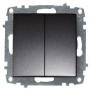 Выключатель 2-кл дымчатый Zena-Vega EL-BI (609-011100-202) 