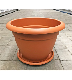 Горшок круглый 12,0л "Классика" коричневый Технопластик