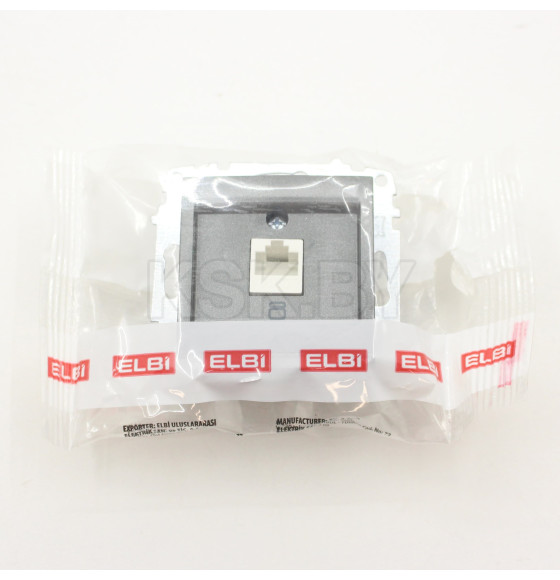 Розетка компьютерная RJ45 дымчатый Zena-Vega EL-BI (609-011100-247) 