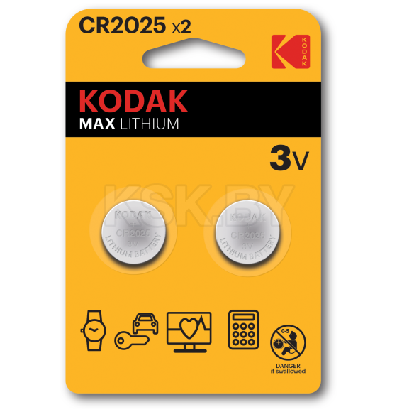 Батарейка CR2025-2BL (2шт.) KODAK (Б0037003) 