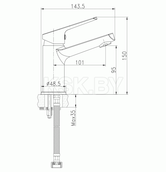 Смеситель для умывальника Cersanit Flavis, 63034 (63034) 