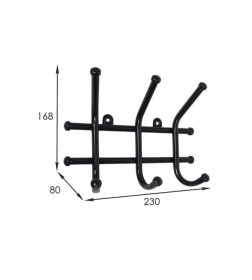 Вешалка "Норма 3" 230х80х165мм, цвет черный