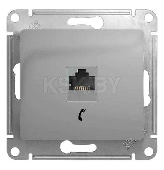Розетка телефонная RJ11 алюминий Schneider Electric Glossa (GSL000381T) 