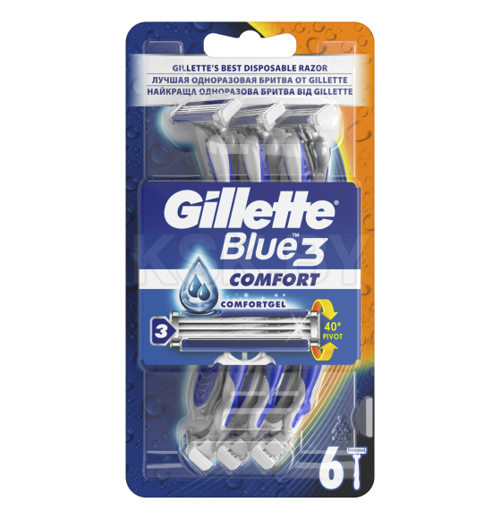 Станки Однораз Gillette Blue 3 Comfort  6шт (9916) 