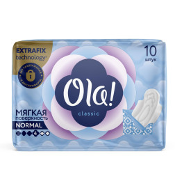 OLA! CLASSIC WINGS NORMAL прокладки толстые Мягкая поверхность уп.10