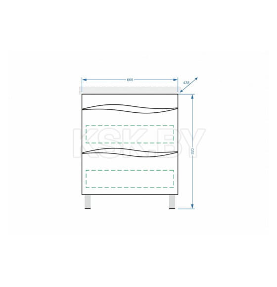 Тумба напольная VAKO Аква 70 под умывальник COMO 18187 (18187) 
