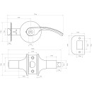 Защёлка Стандарт 8510 BK BL с фиксатором (черная) (13394) 