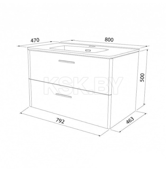 Тумба подвесная IDDIS Brick 80 с умывальником BRI80W0i95K (BRI80W0i95K) 