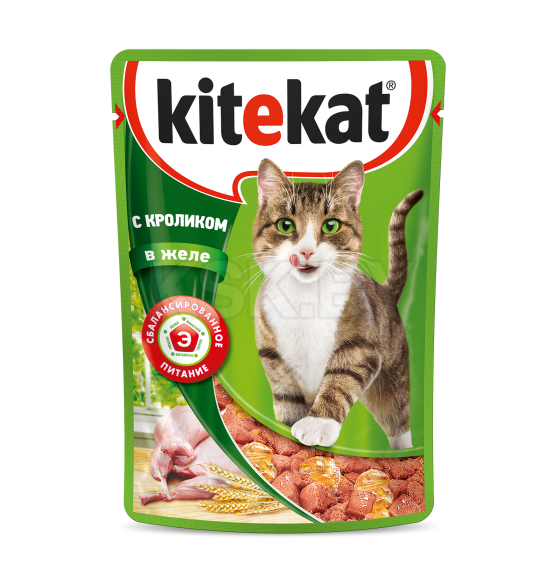 Корм для животных Kitekat консерв Кролик в желе Нежный кролик 85 г