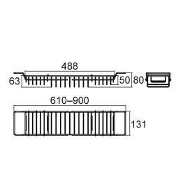 Полка между бортов ванны металлическая 02 Milardo 102W000M44