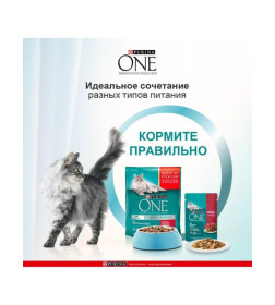 Корм сухой Purina One для взрослых кошек с кур. выс. качества и цельными злаками  200 г