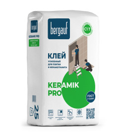 Клей для плитки повышенной фиксации "Bergauf KERAMIK PRO", 25кг