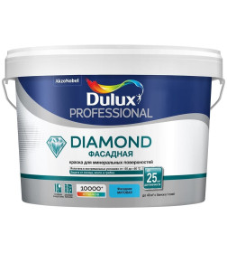 Краска в/д фасадная DULUX Prof. DIAMOND Фасадная Гладкая матовая белая ,  2,5 л