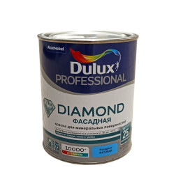 Краска в/д фасадная DULUX Prof. DIAMOND Фасадная Гладкая матовая белая ,  1,0 л