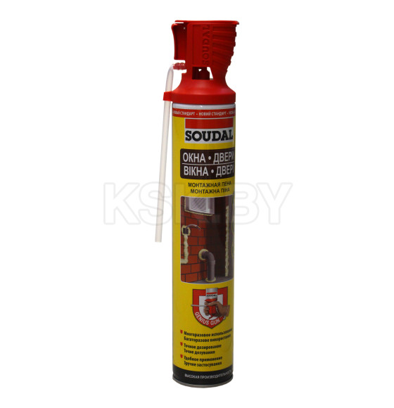 Пена PU монтажная Soudal Genius Gun, 750 мл (выход до 45 л) (123914) 