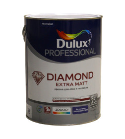 Краска водно-дисперсионная внутренняя  DULUX Prof Diamond Extra Matt 4.5л белая BW (7 кг)