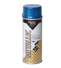 Лак на акриловой основе синий INRAL METALLIC SPRAY 400мл