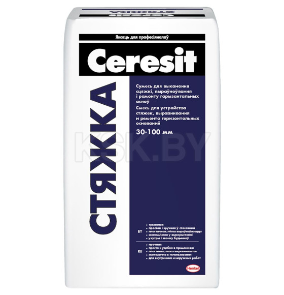 Стяжка выравнивающая для пола Ceresit, М-200, (слой 30-100мм), 25 кг (1444606) 