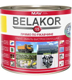 Грунт-эмаль прямо по ржавчине Belakor 15, RAL 3000 мат (красный) 2кг