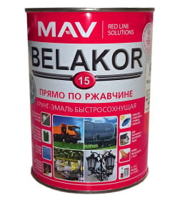 Грунт-эмаль прямо по ржавчине Belakor 15, RAL 2008 мат (оранжевый) 1кг
