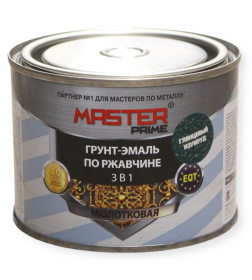 Грунт-эмаль по ржавчине Farbitex MASTER PRIME молотковая, изумруд, глянец  0,4 л