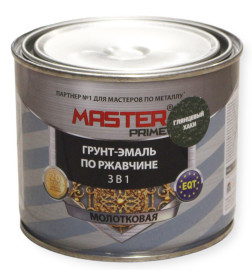 Грунт-эмаль по ржавчине Farbitex MASTER PRIME молотковая, хаки, глянец  0,4 л
